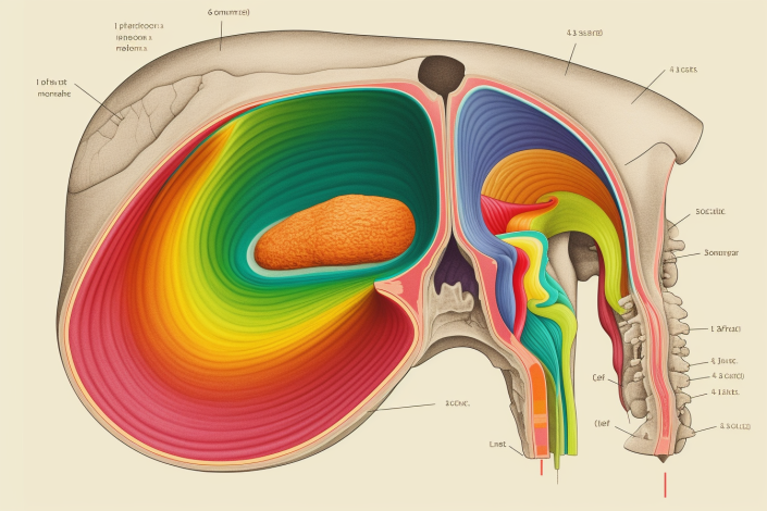 colourful diagram of the middle ear